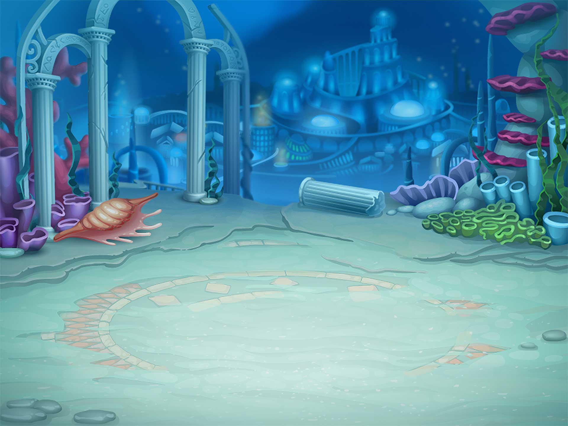 Мультяшный подводный город